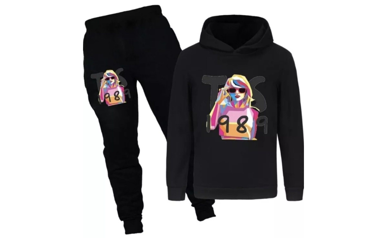 Girls Tracksuit Taylor Swift Hoodie Set with Taylor Pants 1989 7 - 8 Years 140